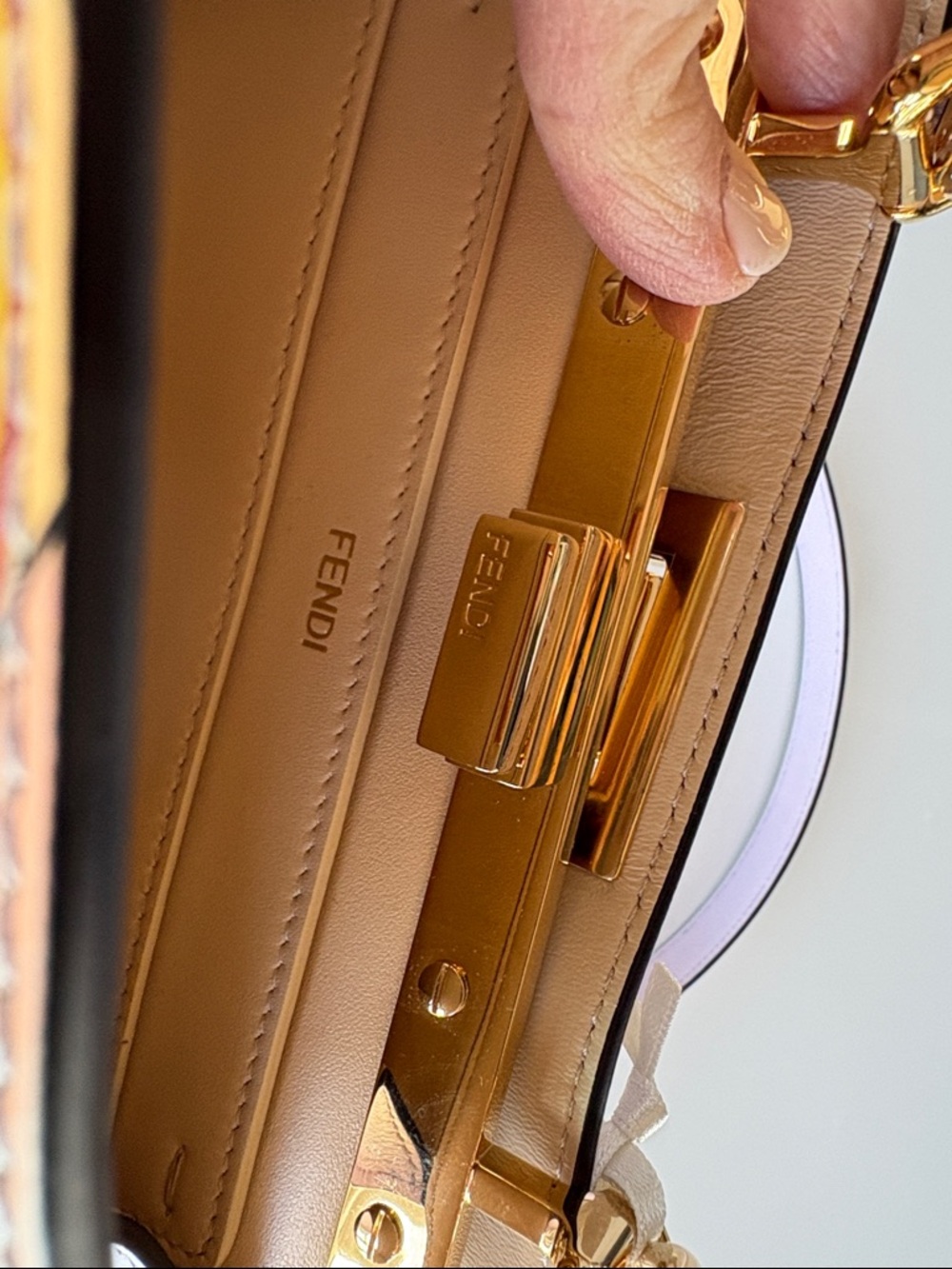 FENDI Rare Leather Shoulder Bag with Gold Hardware - Picture 9 of 12